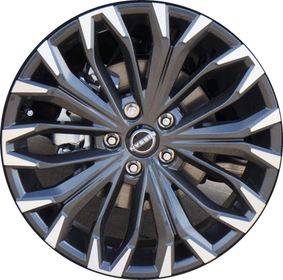 Nissan Rogue 2024 charcoal machined 19x7.5 aluminum wheels or rims. Hollander part number ALY95881, OEM part number Not Yet Known.